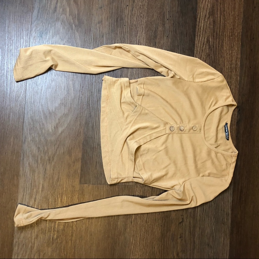 Tan side cut out crop top